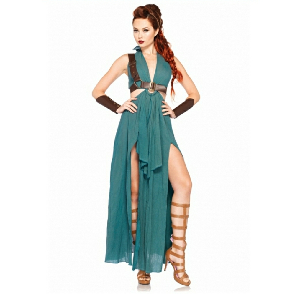 Leg Avenue Double Slit Green Dress Costume Cosplay
